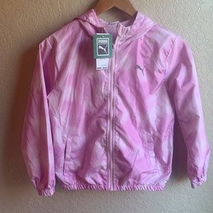 Girls Puma Pink Windbreaker Jacket